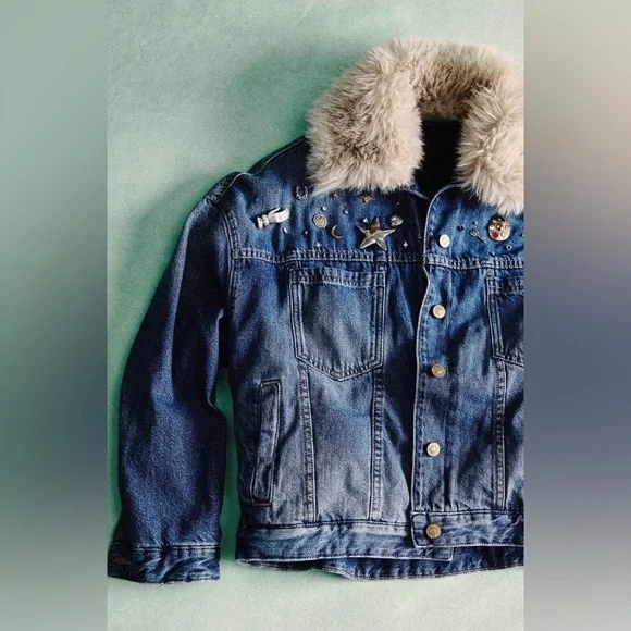 ▪️NWT Free People Opal Swing Faux Fur Collar Jacket
